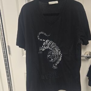 Pierre Balmain Black T-Shirt with Tiger Design